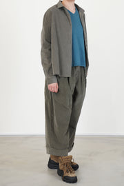 short collar shirt v taupe