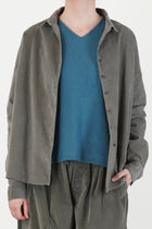 short collar shirt v taupe