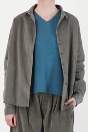 short collar shirt v taupe
