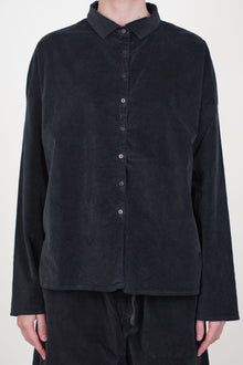 short collar shirt velvet black
