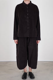 short collar shirt velvet chocolate