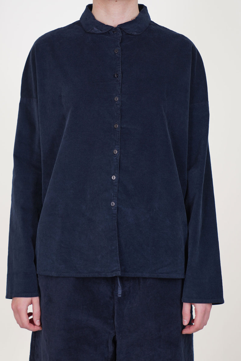short collar shirt velvet ink
