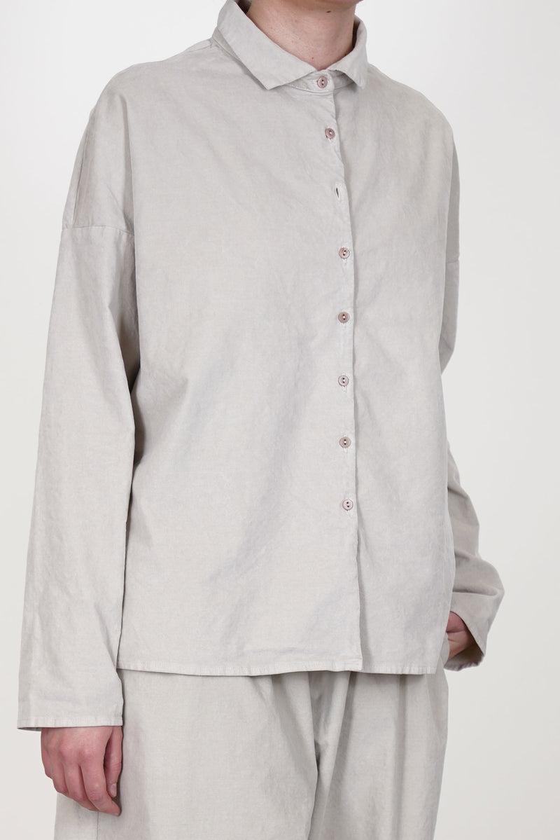 short collar shirt velvet oatmeal