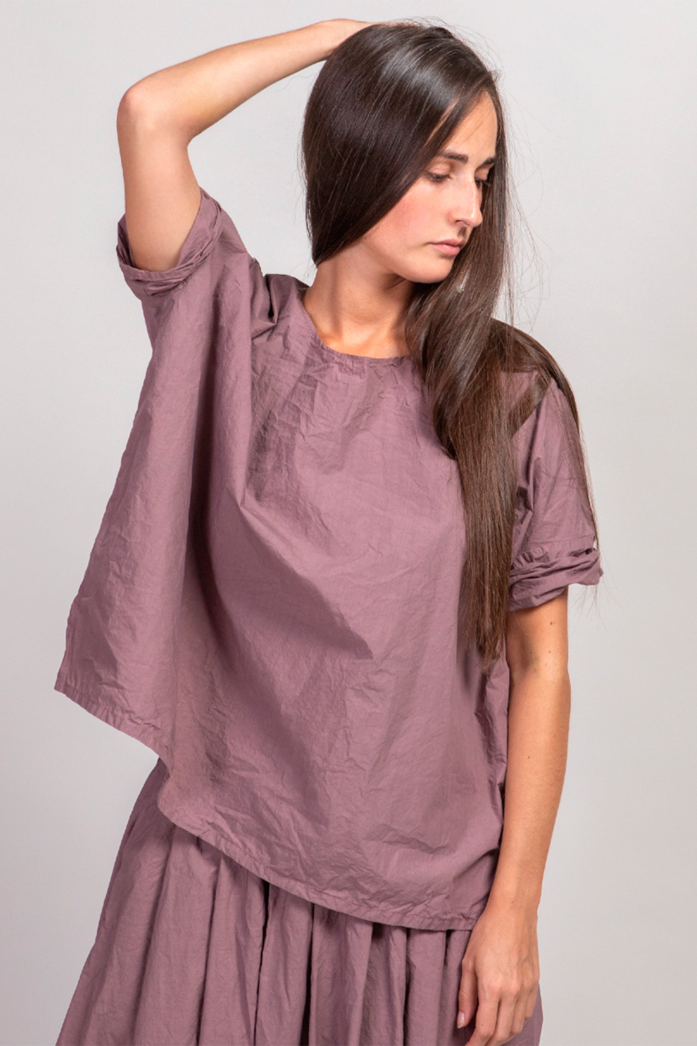 ALBUM DI FAMIGLIA 半袖Tシャツ album di famiglia simple t-shirt tc mauve | carrousel the store