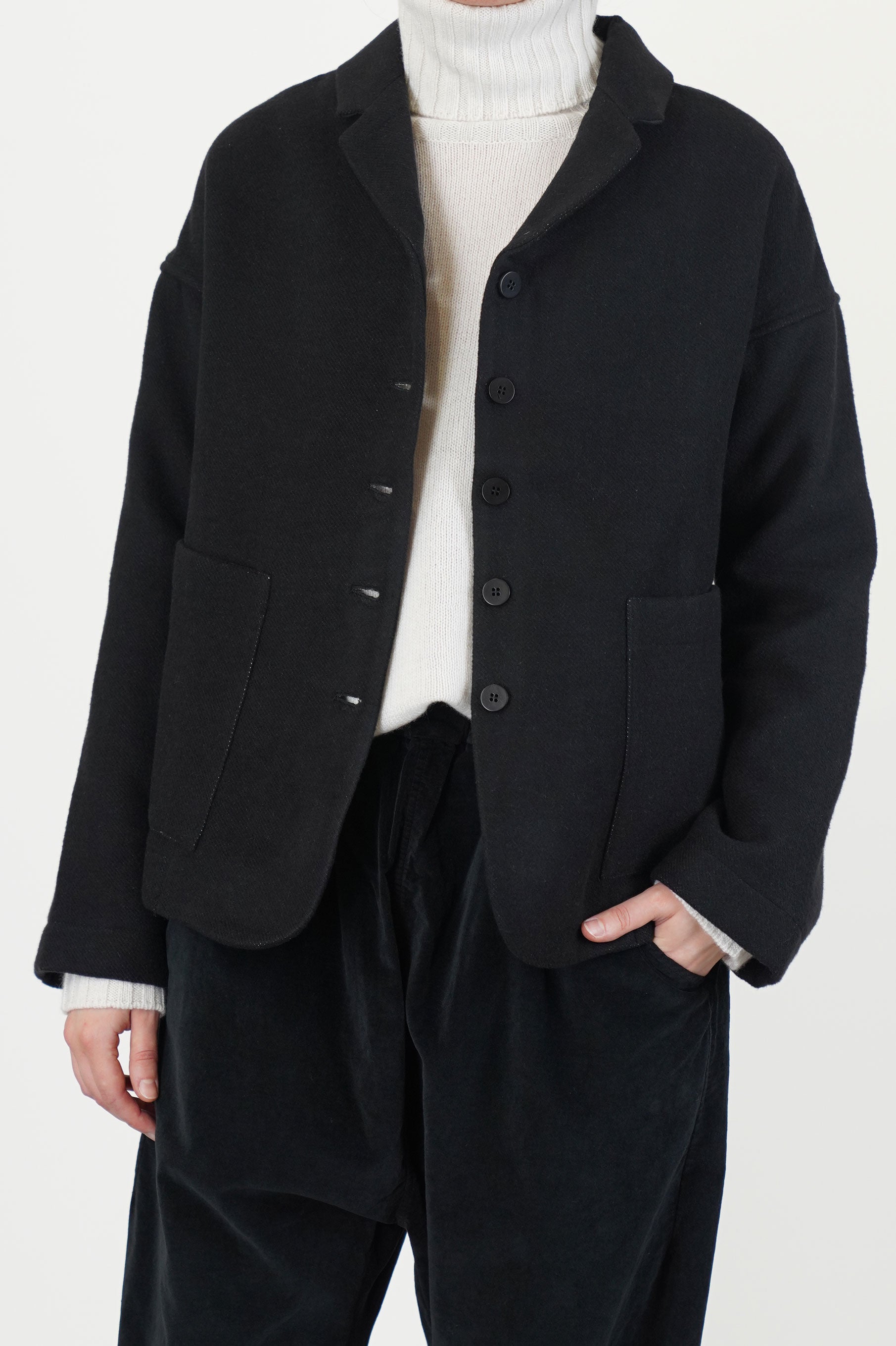 soft loose blazer c black