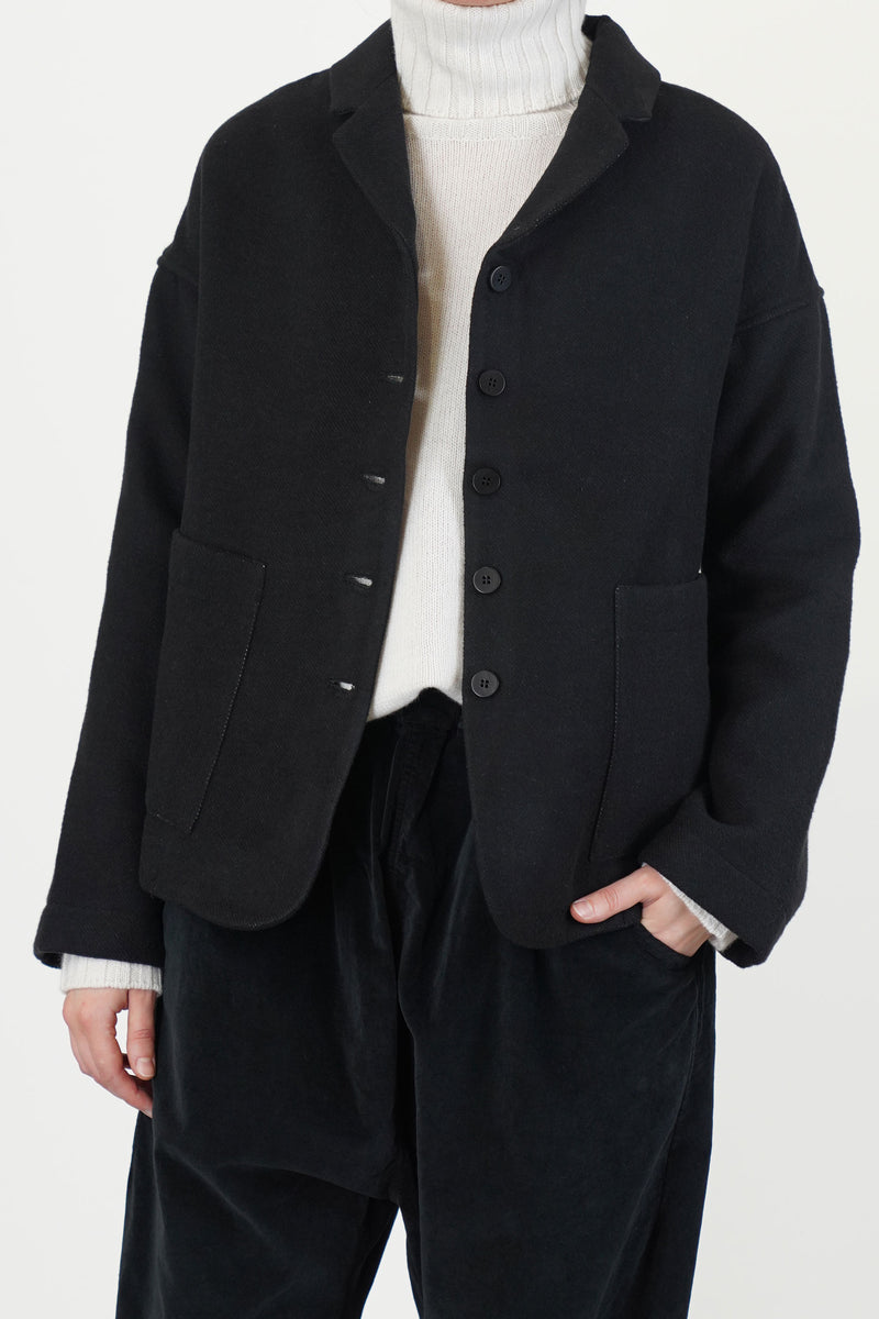 soft loose blazer c black