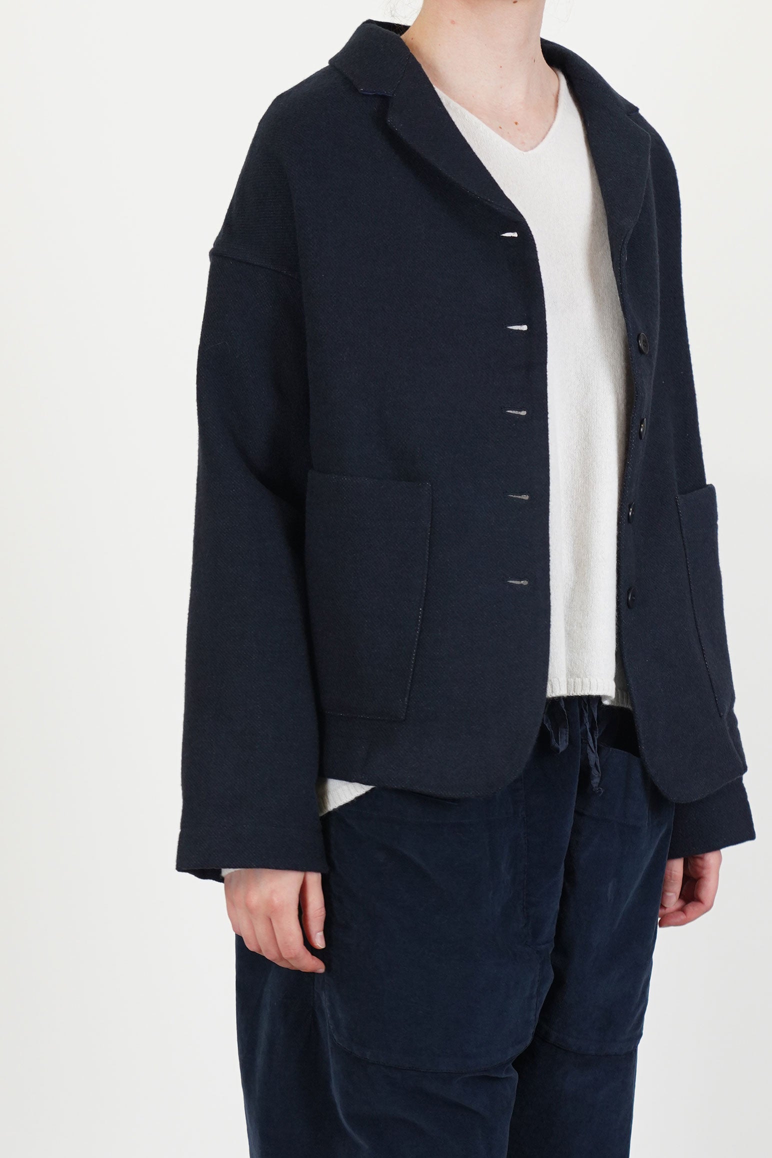 soft loose blazer c navy