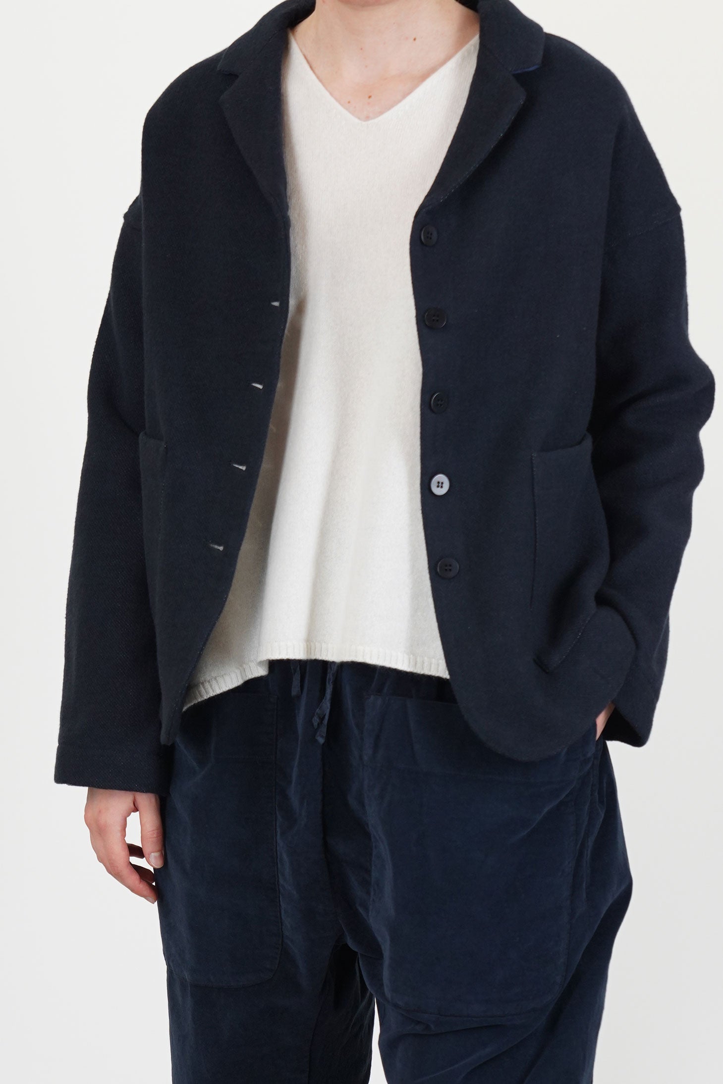 soft loose blazer c navy
