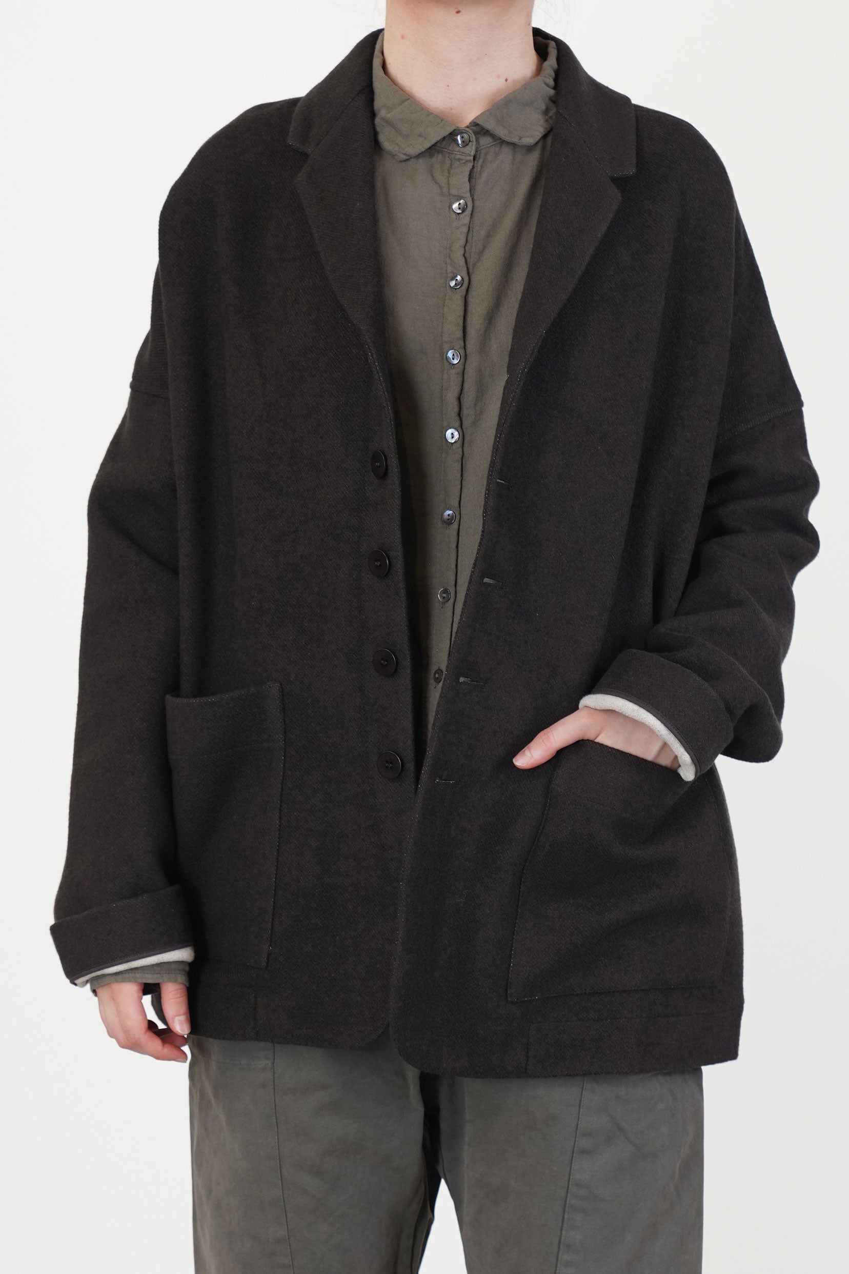 soft unisex blazer c brown