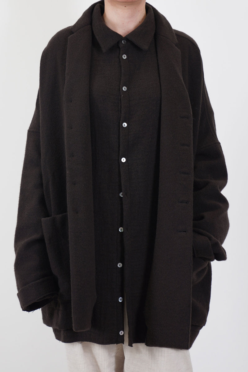 soft woolen blazer chocolate