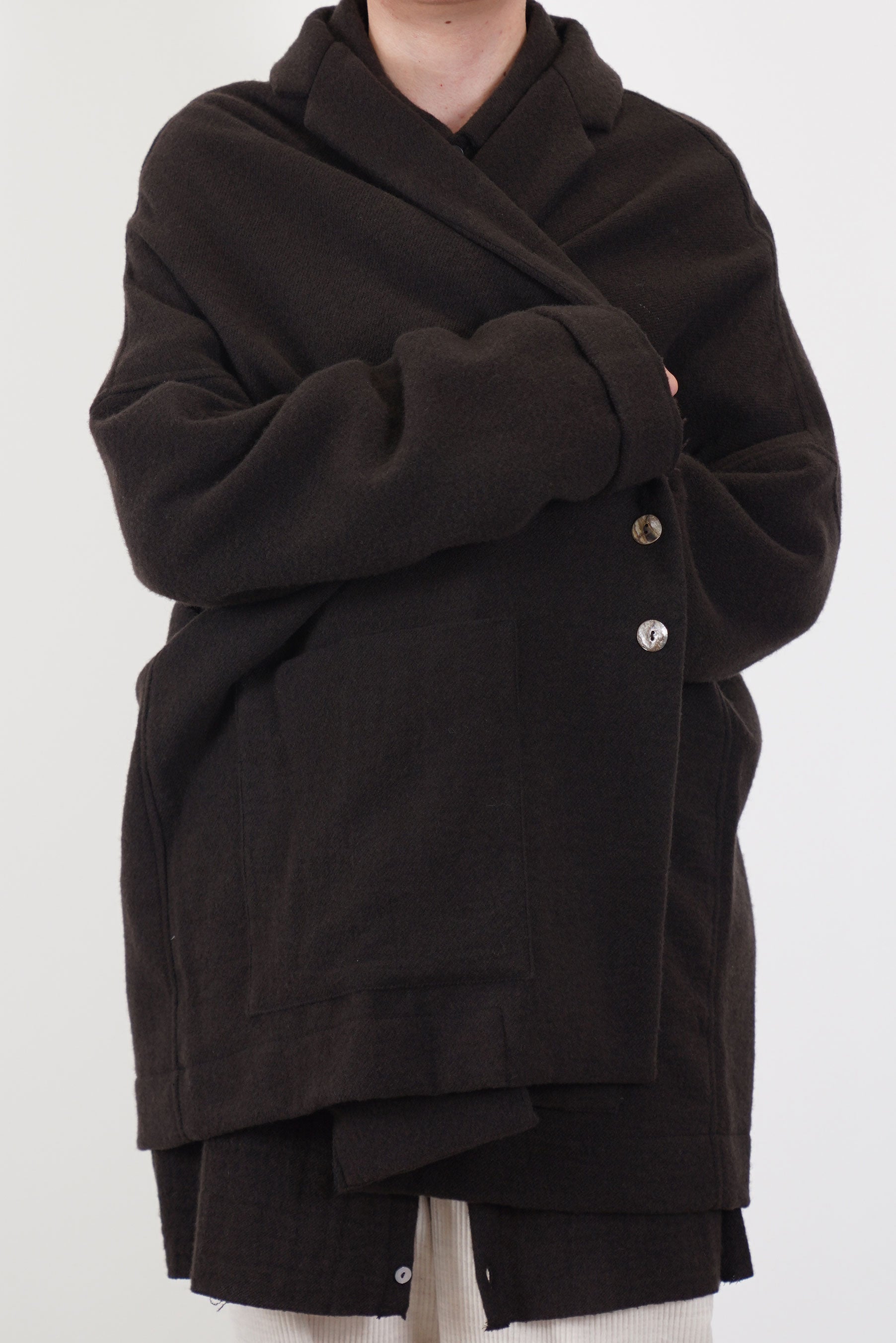 soft woolen blazer chocolate