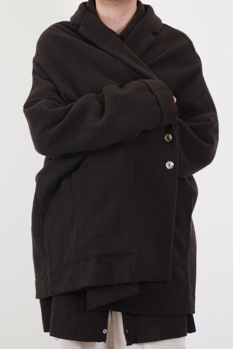 soft woolen blazer chocolate