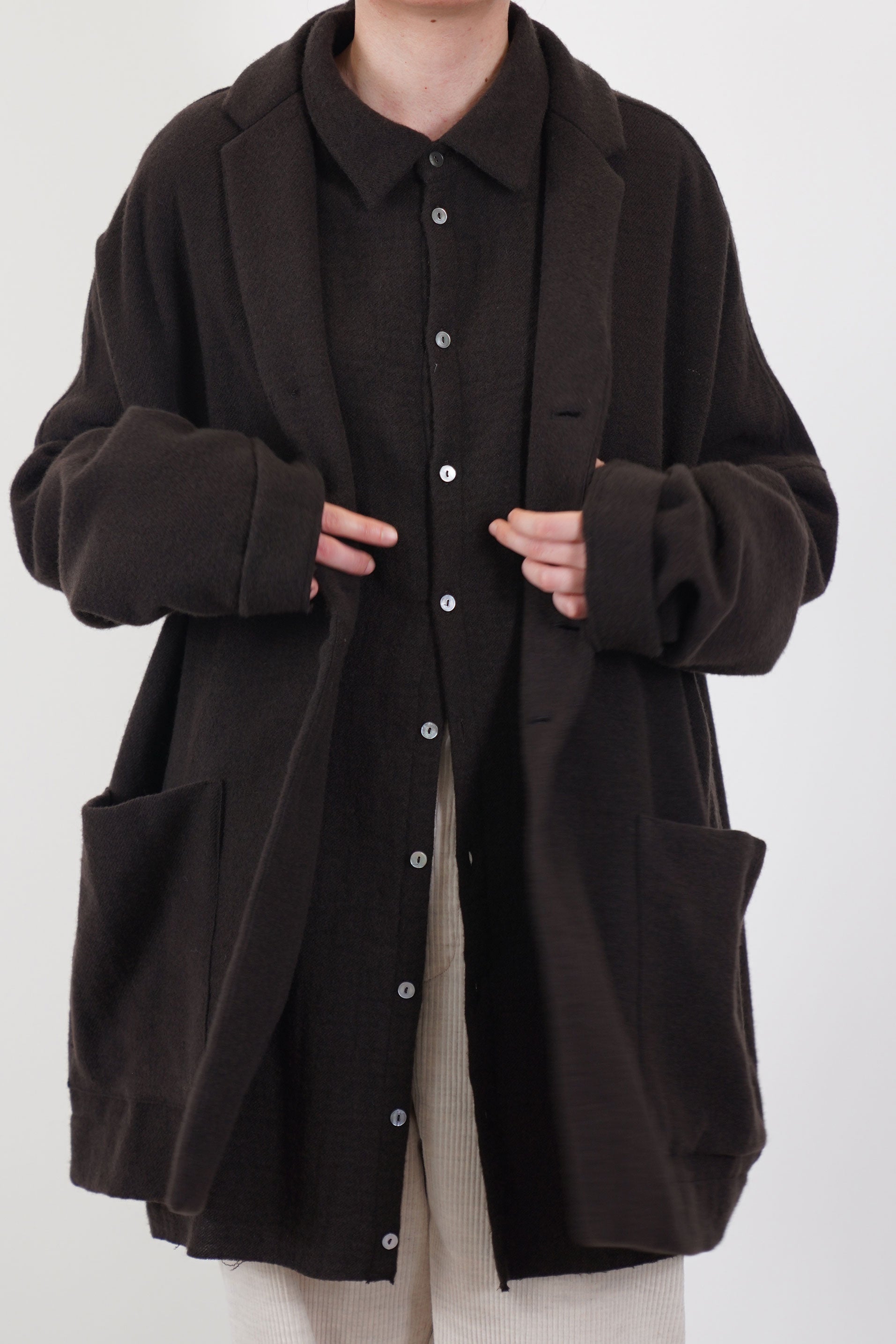 soft woolen blazer chocolate