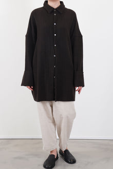 soft woolen collar shirt chocolate