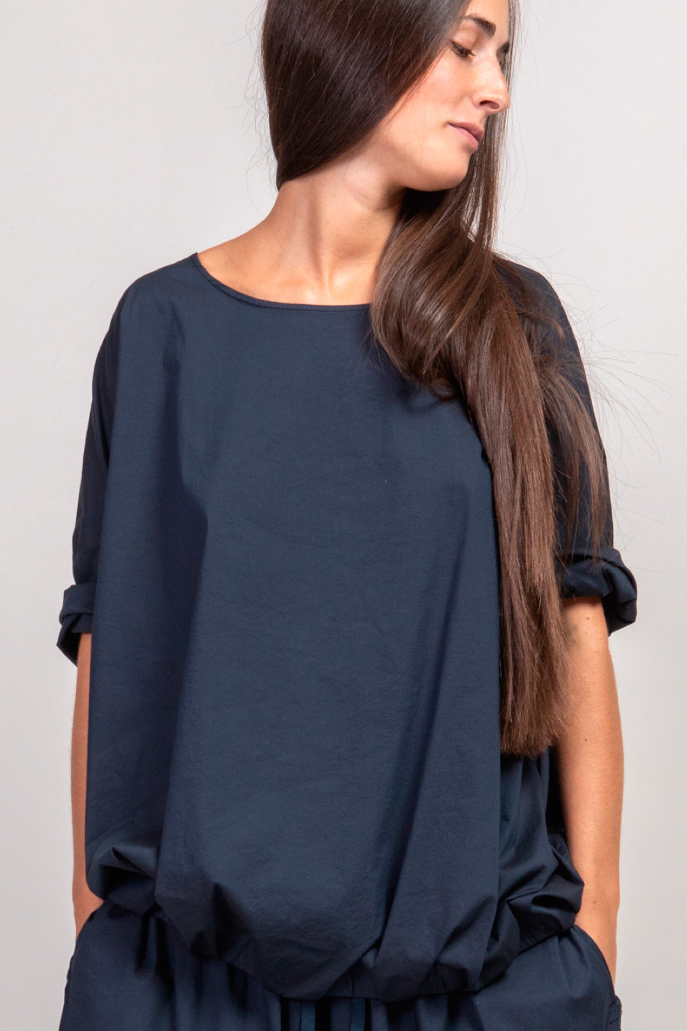 t-shirt with elastic tsl navy