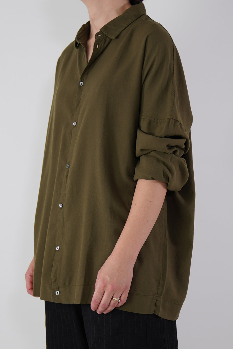 unisex collar shirt tvc olive
