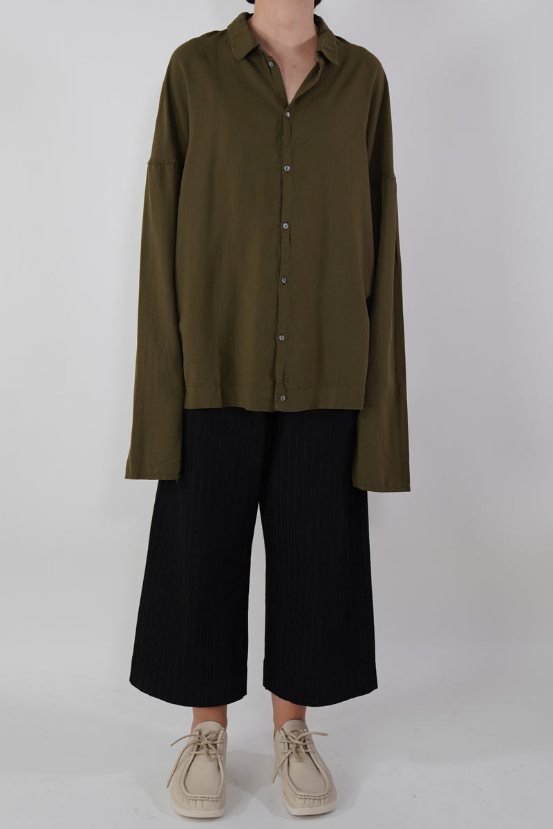 unisex collar shirt tvc olive