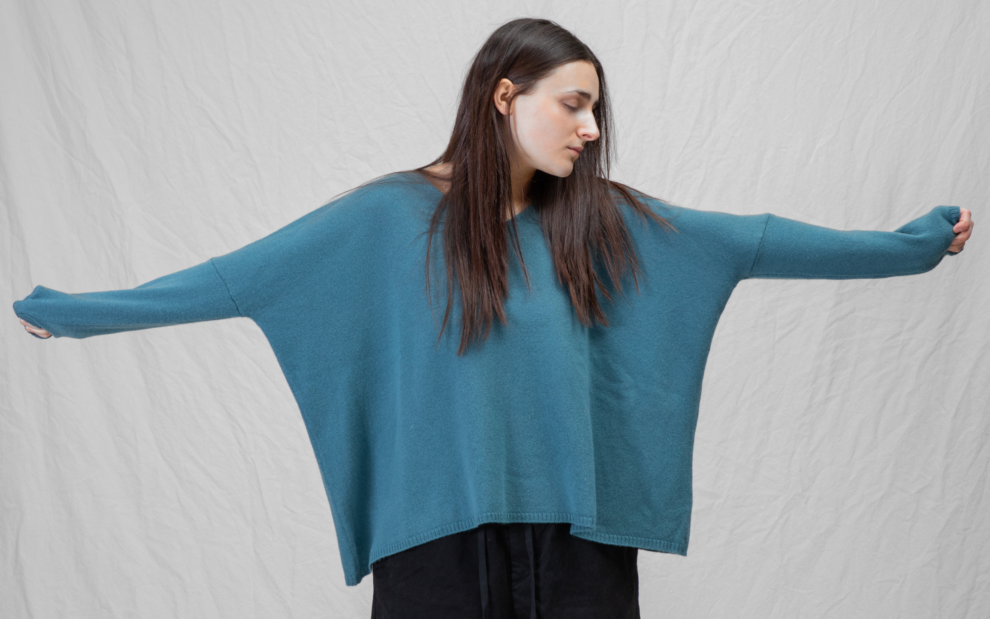 v neck sweater ws cashmere teal