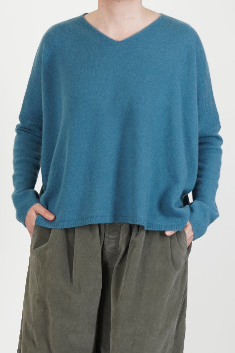 v neck sweater ws cashmere teal