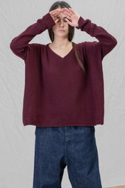 v neck sweater ws cashmere wine