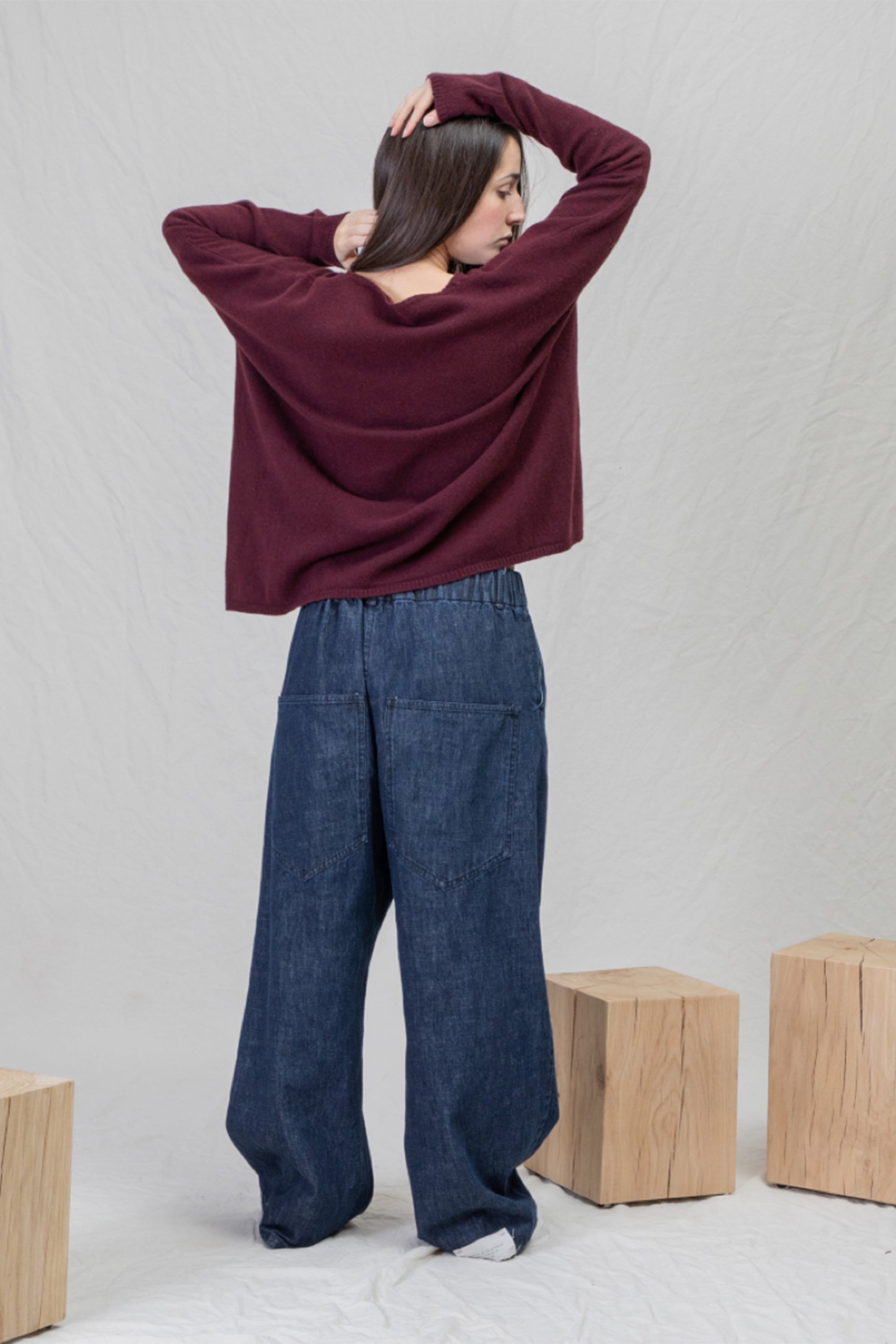 v neck sweater ws cashmere wine