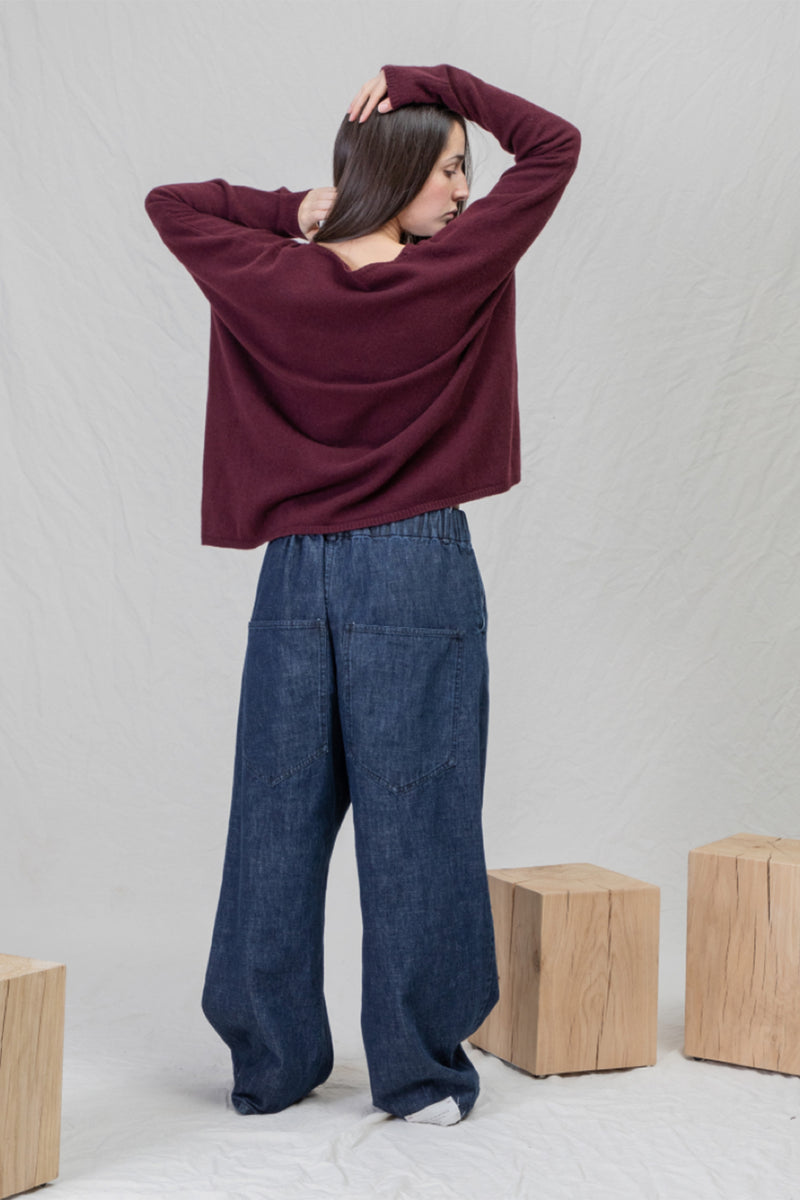 v neck sweater ws cashmere wine