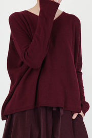 v neck sweater ws cashmere wine