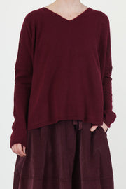 v neck sweater ws cashmere wine