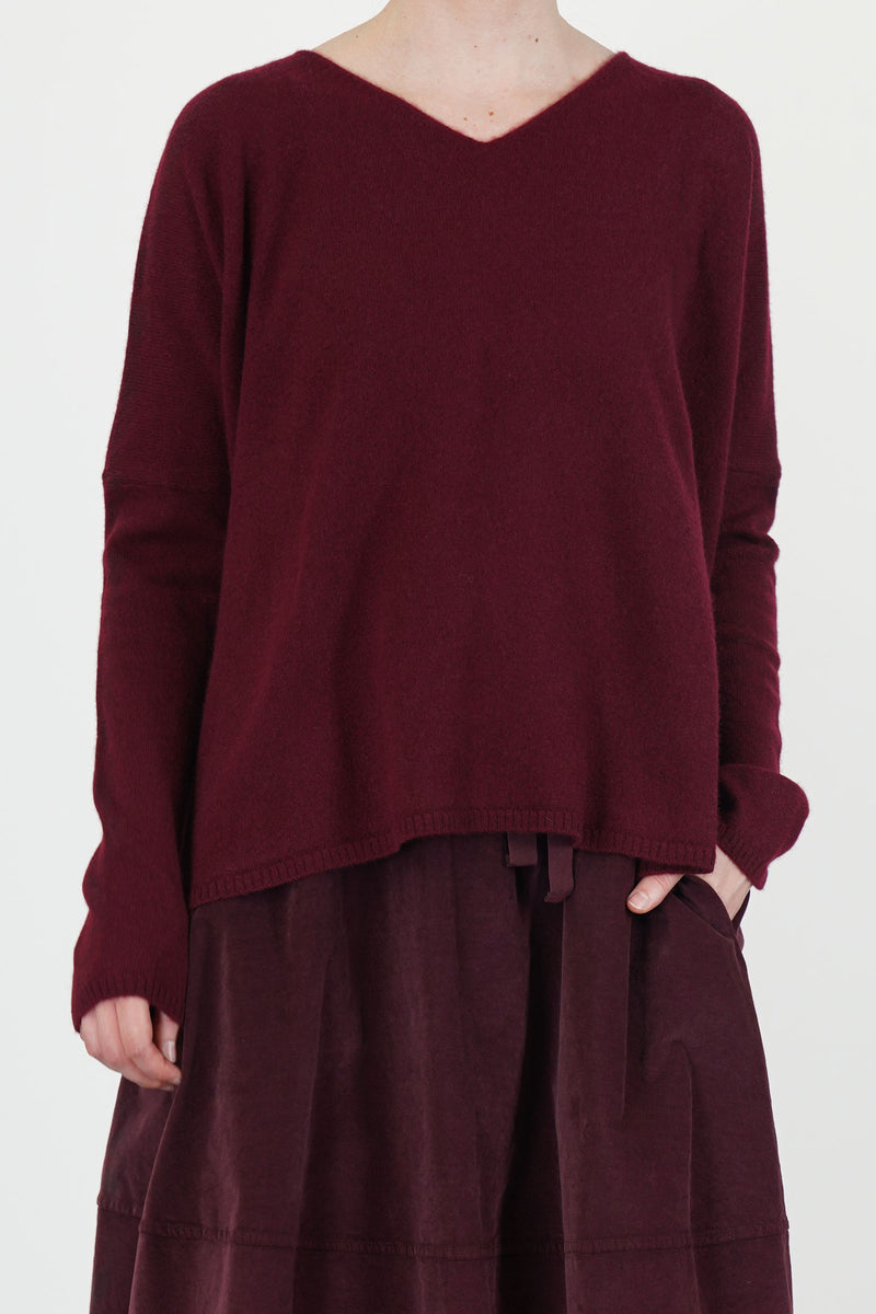 v neck sweater ws cashmere wine