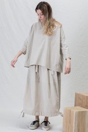 velvet balloon skirt oatmeal