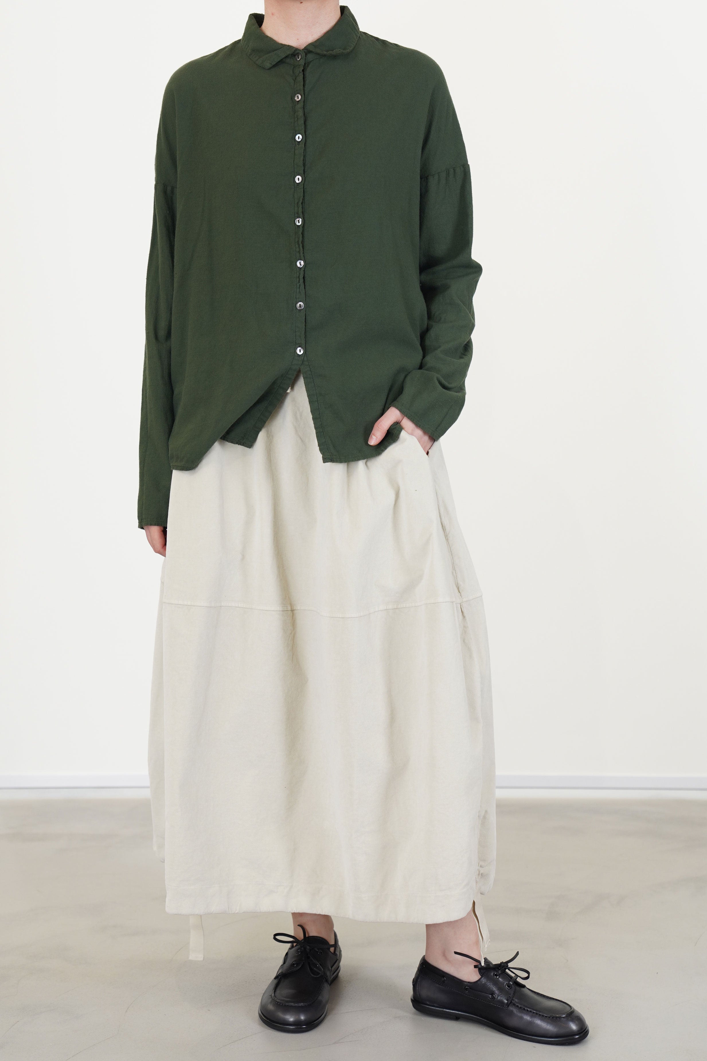 velvet balloon skirt oatmeal