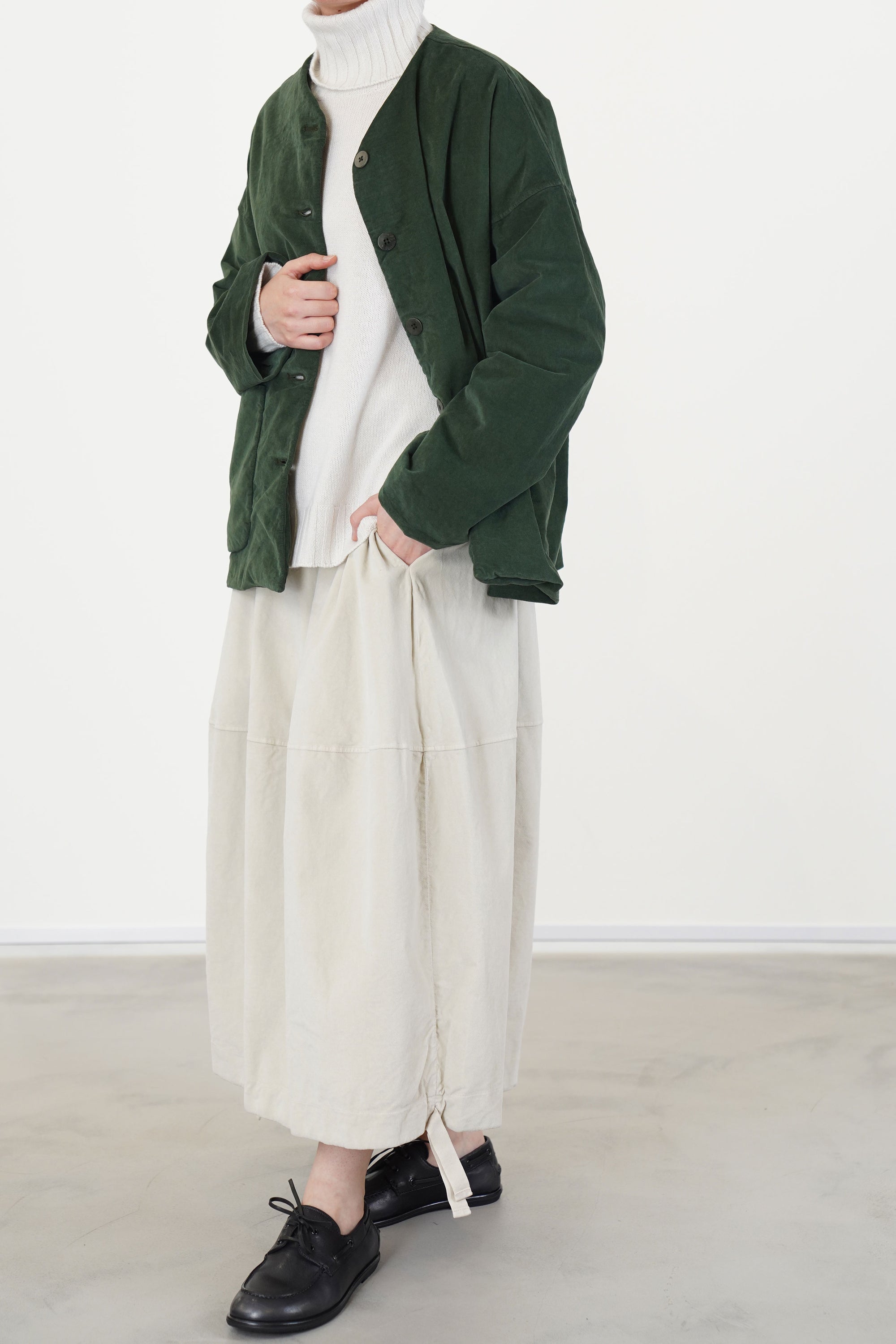 velvet balloon skirt oatmeal