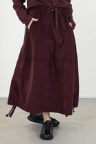velvet balloon skirt wine