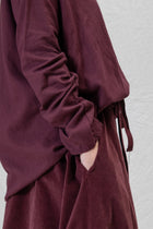 velvet balloon skirt wine