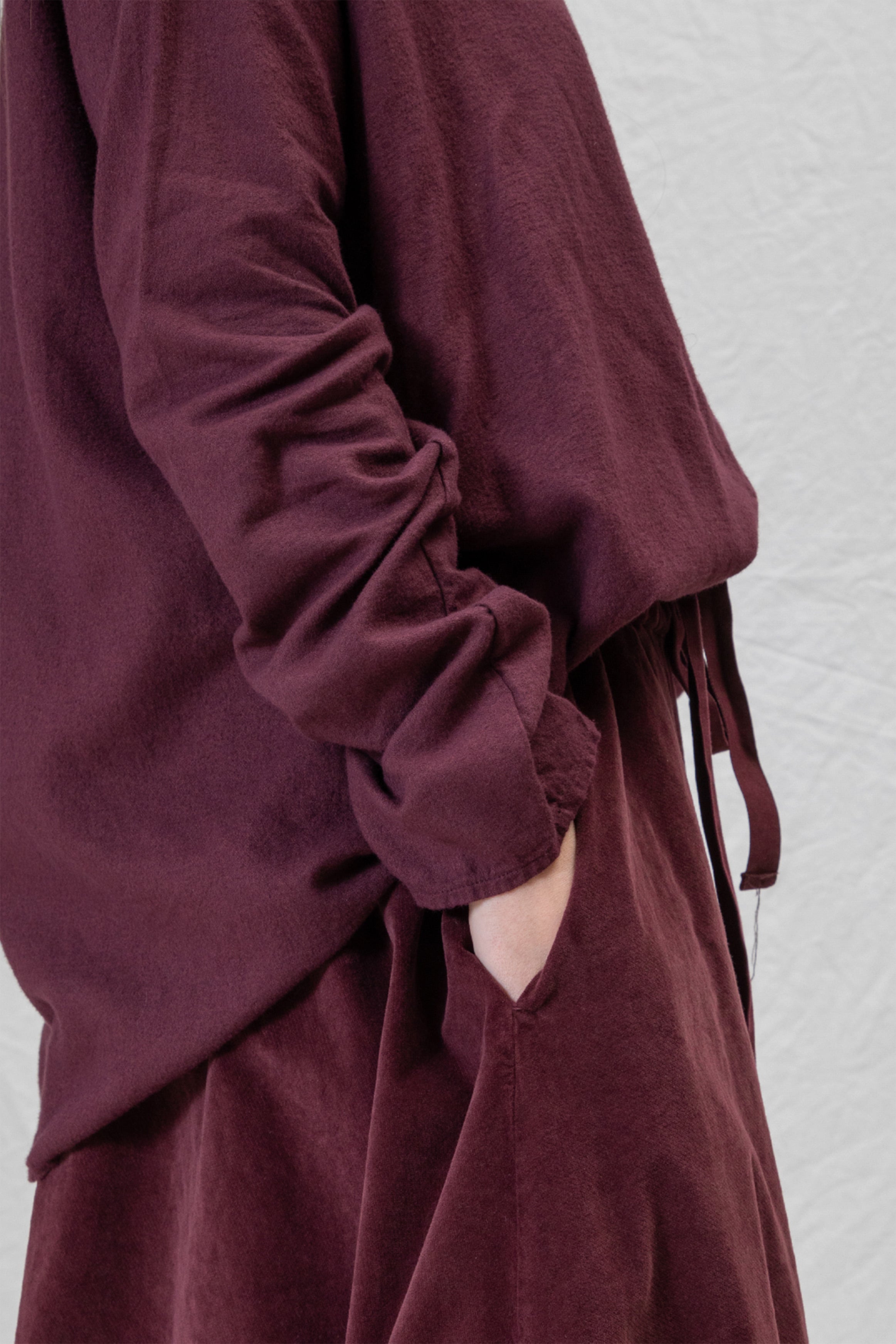 velvet balloon skirt wine
