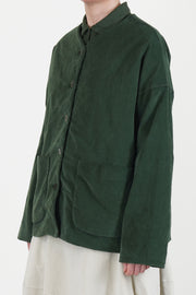 velvet loose jacket forest