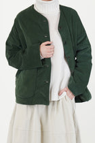 velvet loose jacket forest
