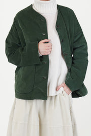 velvet loose jacket forest