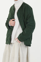 velvet loose jacket forest