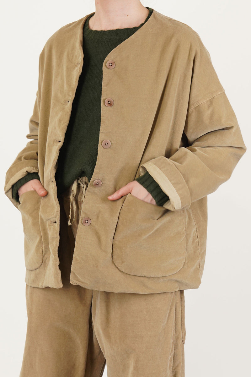 velvet loose jacket honey
