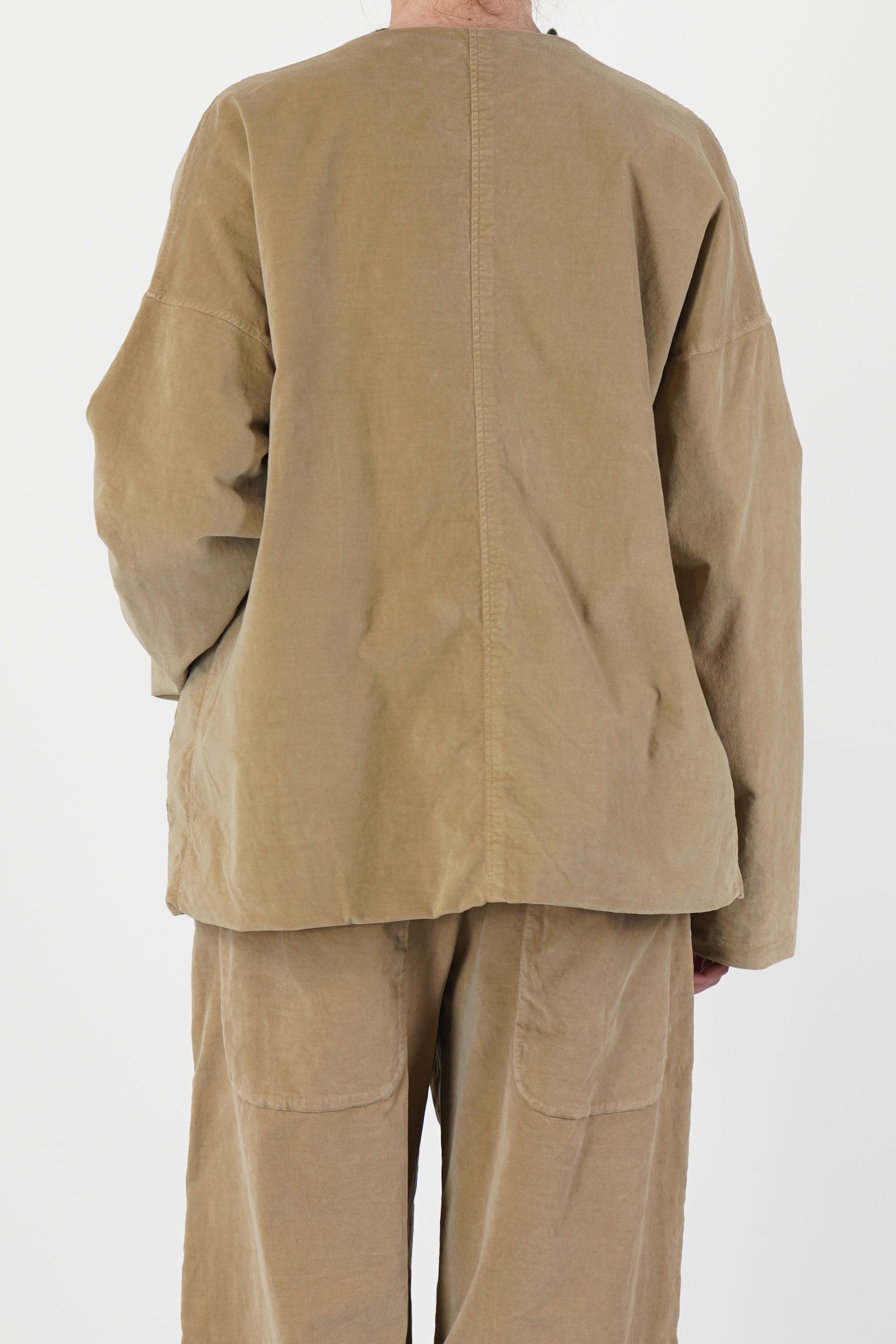 velvet loose jacket honey