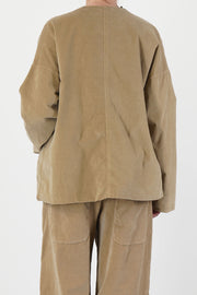 velvet loose jacket honey
