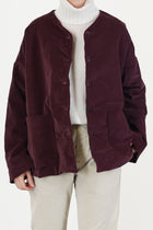 velvet loose jacket wine