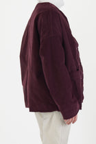 velvet loose jacket wine