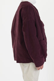 velvet loose jacket wine
