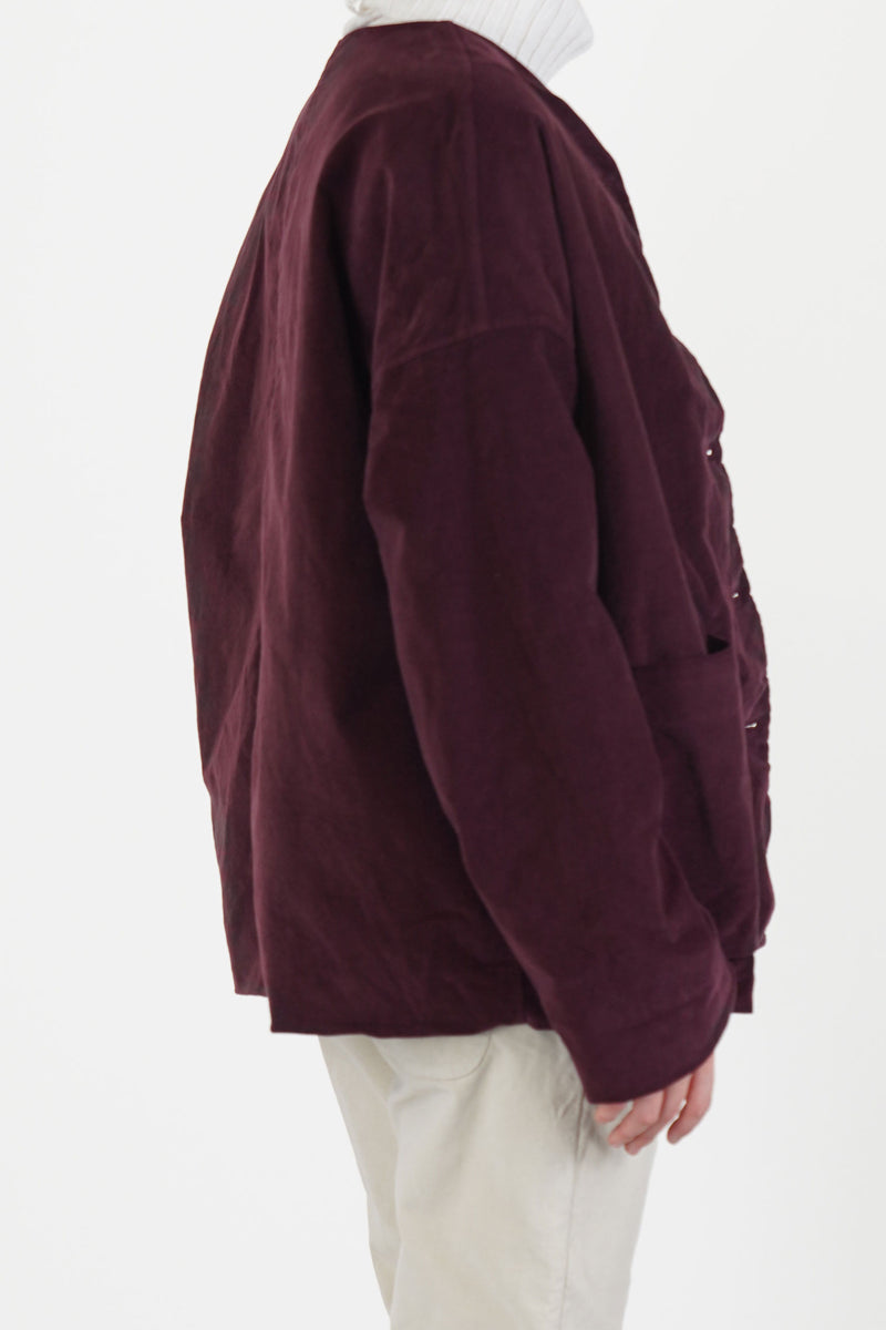 velvet loose jacket wine