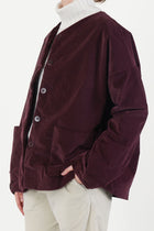velvet loose jacket wine