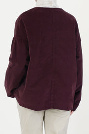 velvet loose jacket wine