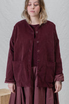 velvet loose jacket wine
