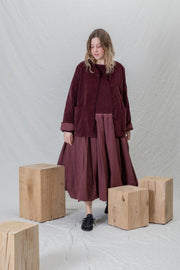 velvet loose jacket wine